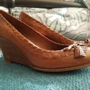 Cole Haan Brown Wood Wedge Heels